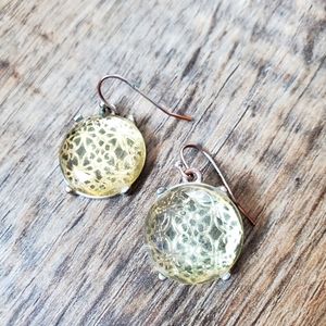 ❤️2/$10 Silver lace with acrylic window earrings